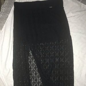 Black Volcom Skirt with opening for shorter Skirt